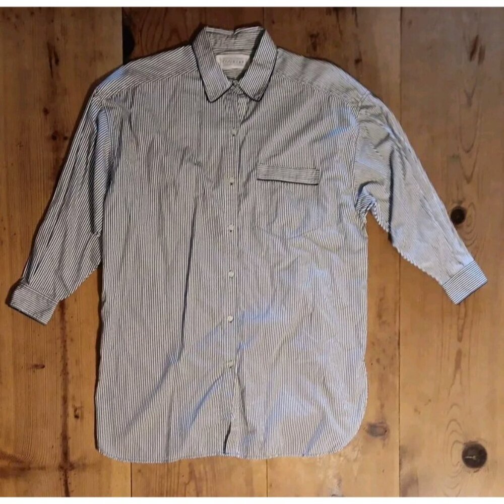 Victoria's Secret Black and White Striped Pajama Shirt